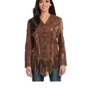 Cripple Creek fringe leather jacket